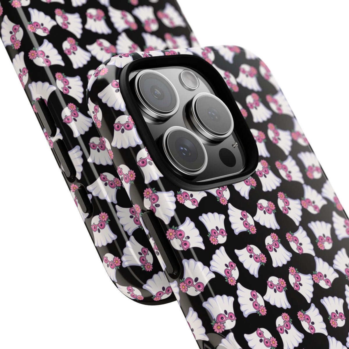 Tough Cases - Cute Pink Ghost Pattern Phone Case
