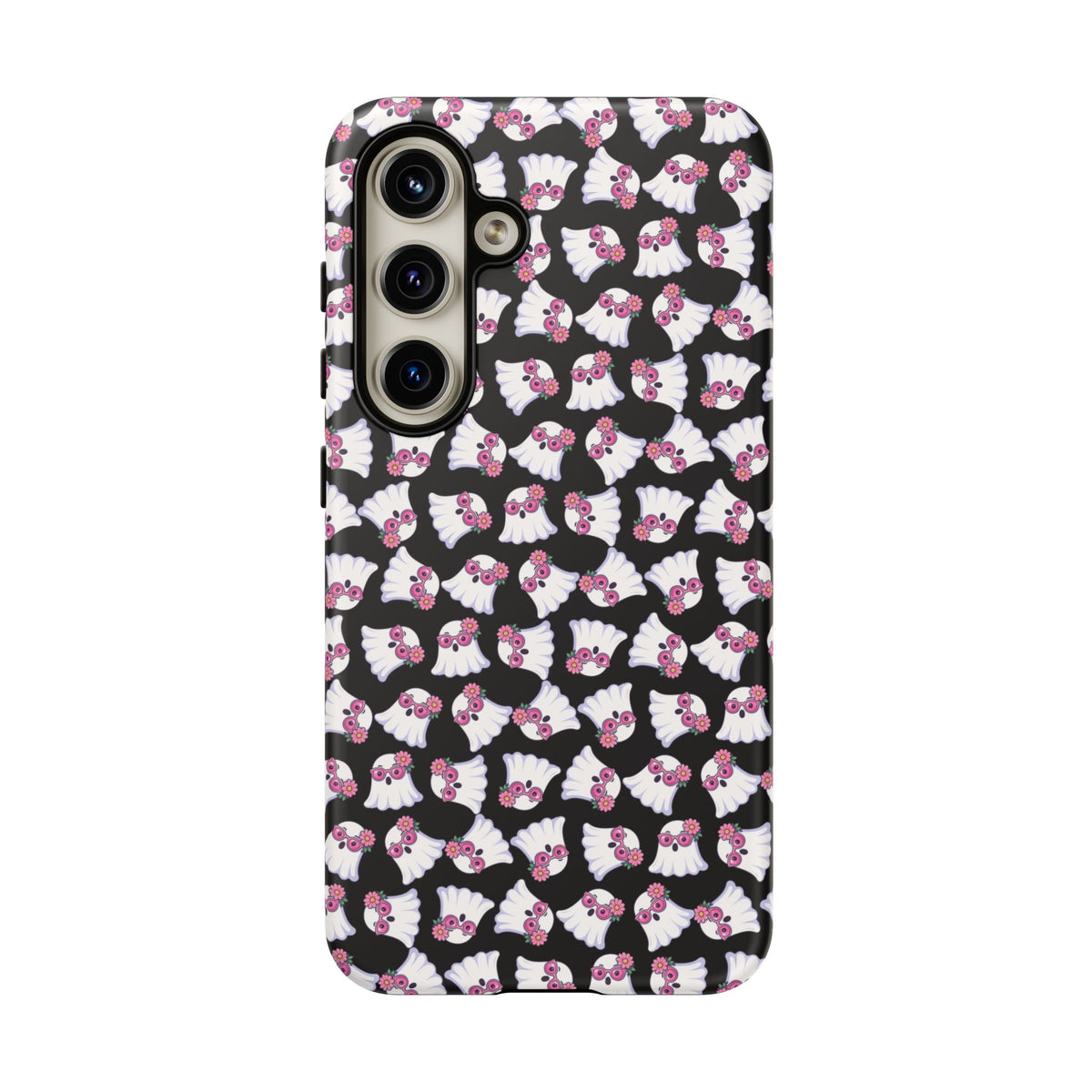 Tough Cases - Cute Pink Ghost Pattern Phone Case
