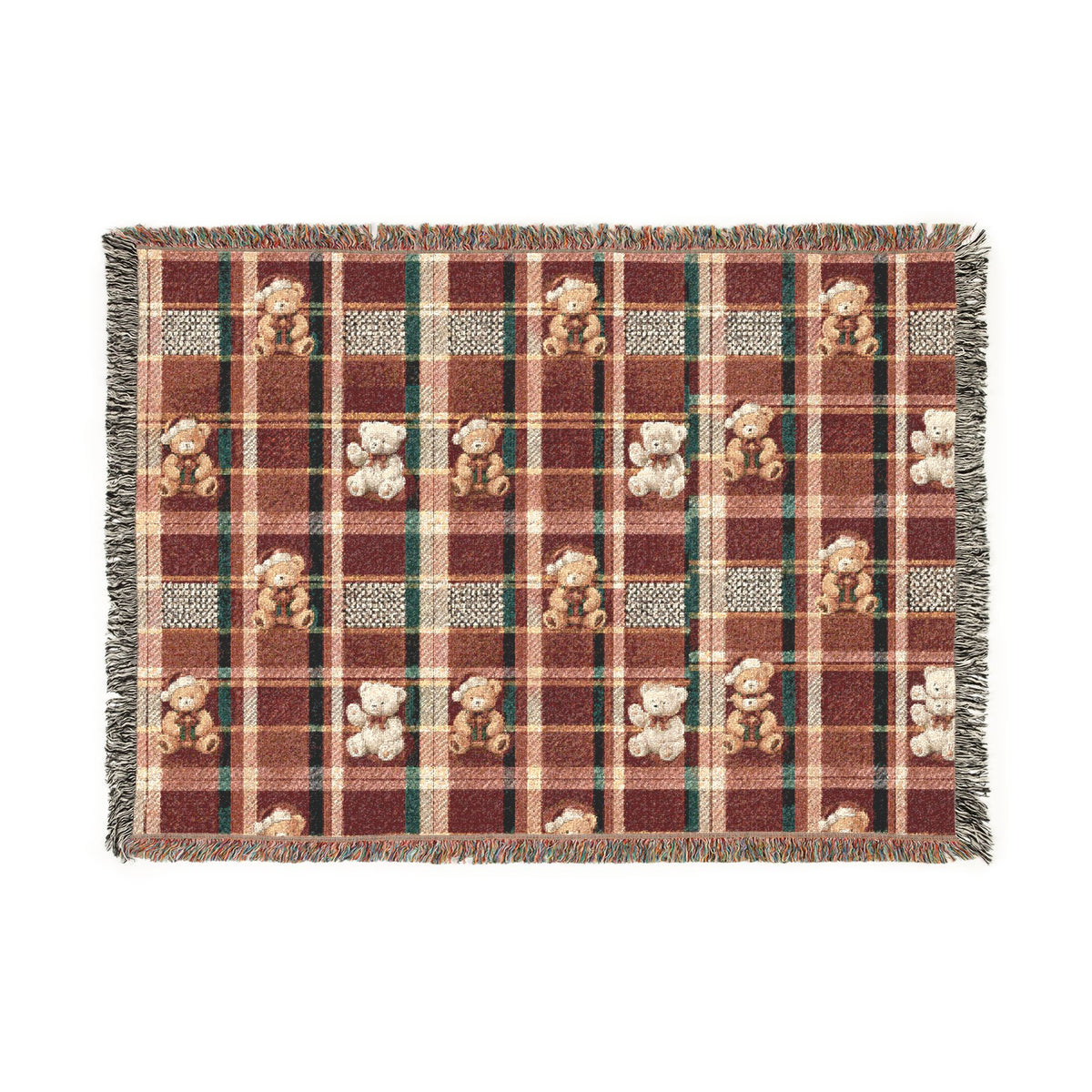 Rustic Plaid Woven Blanket — Cozy Autumn Lodge Throw