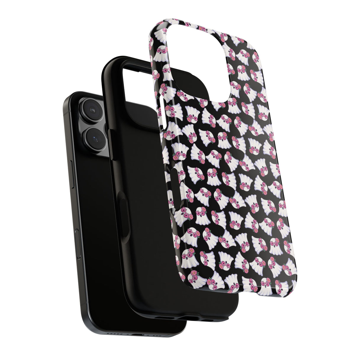 Tough Cases - Cute Pink Ghost Pattern Phone Case