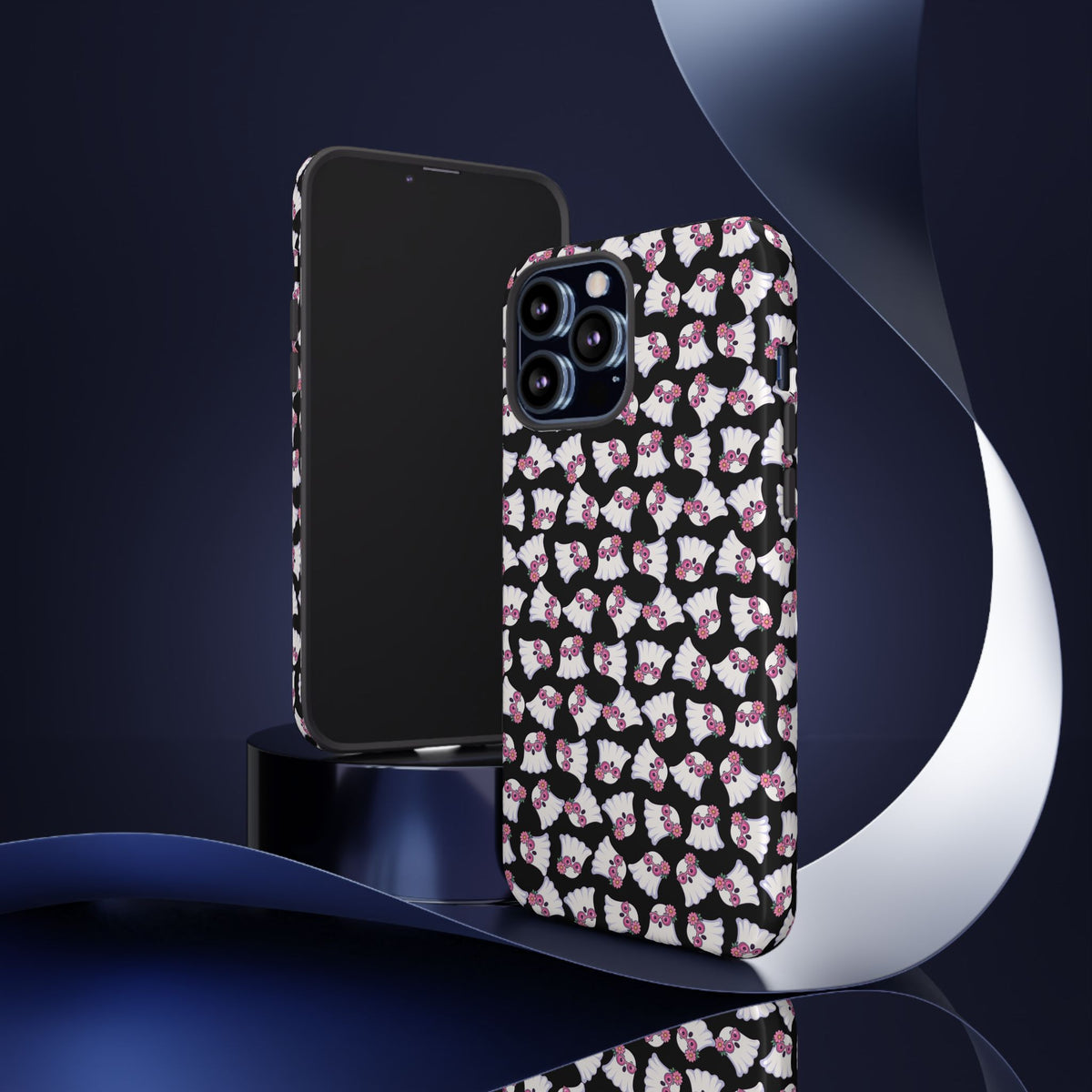 Tough Cases - Cute Pink Ghost Pattern Phone Case