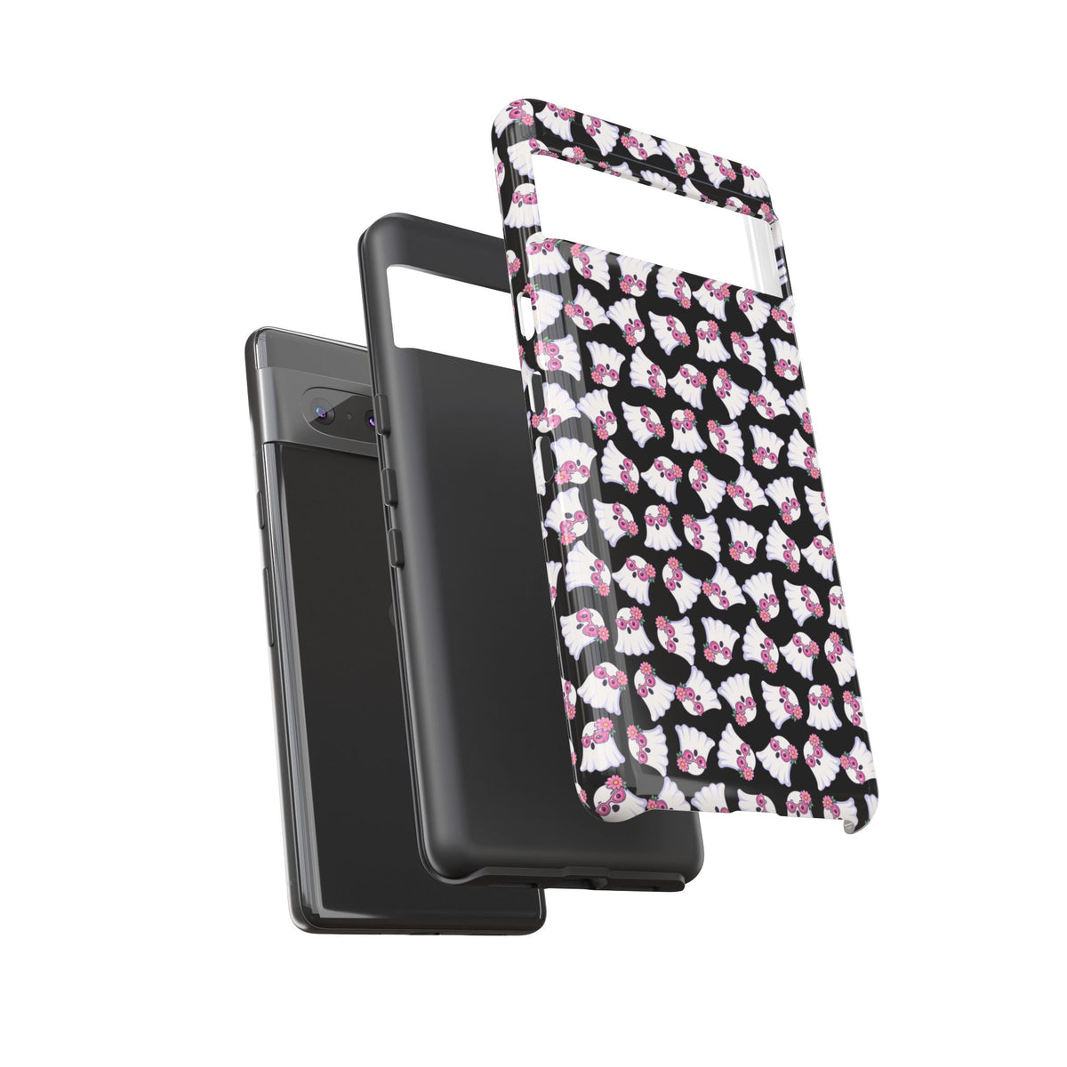 Tough Cases - Cute Pink Ghost Pattern Phone Case