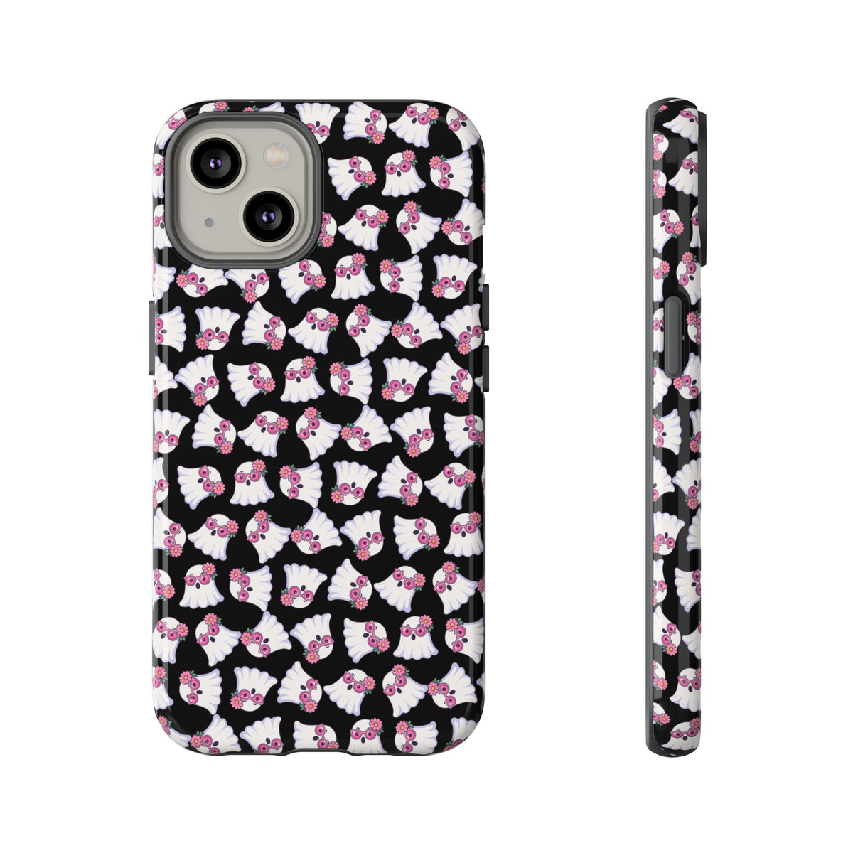 Tough Cases - Cute Pink Ghost Pattern Phone Case