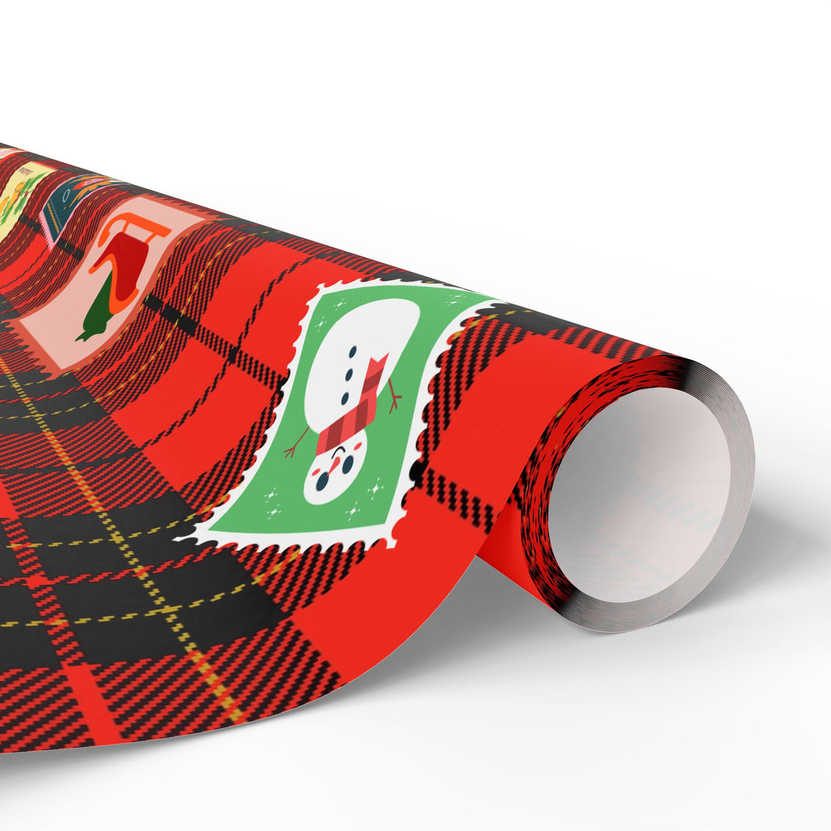 Christmas Plaid Wrapping Paper Roll – Festive Stocking & Gift Pattern