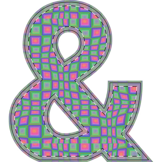 Wooden Ampersand & Star Decor — Colorful Geometric Free-Standing Shelf Art