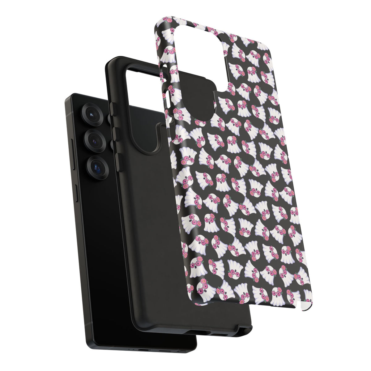 Tough Cases - Cute Pink Ghost Pattern Phone Case