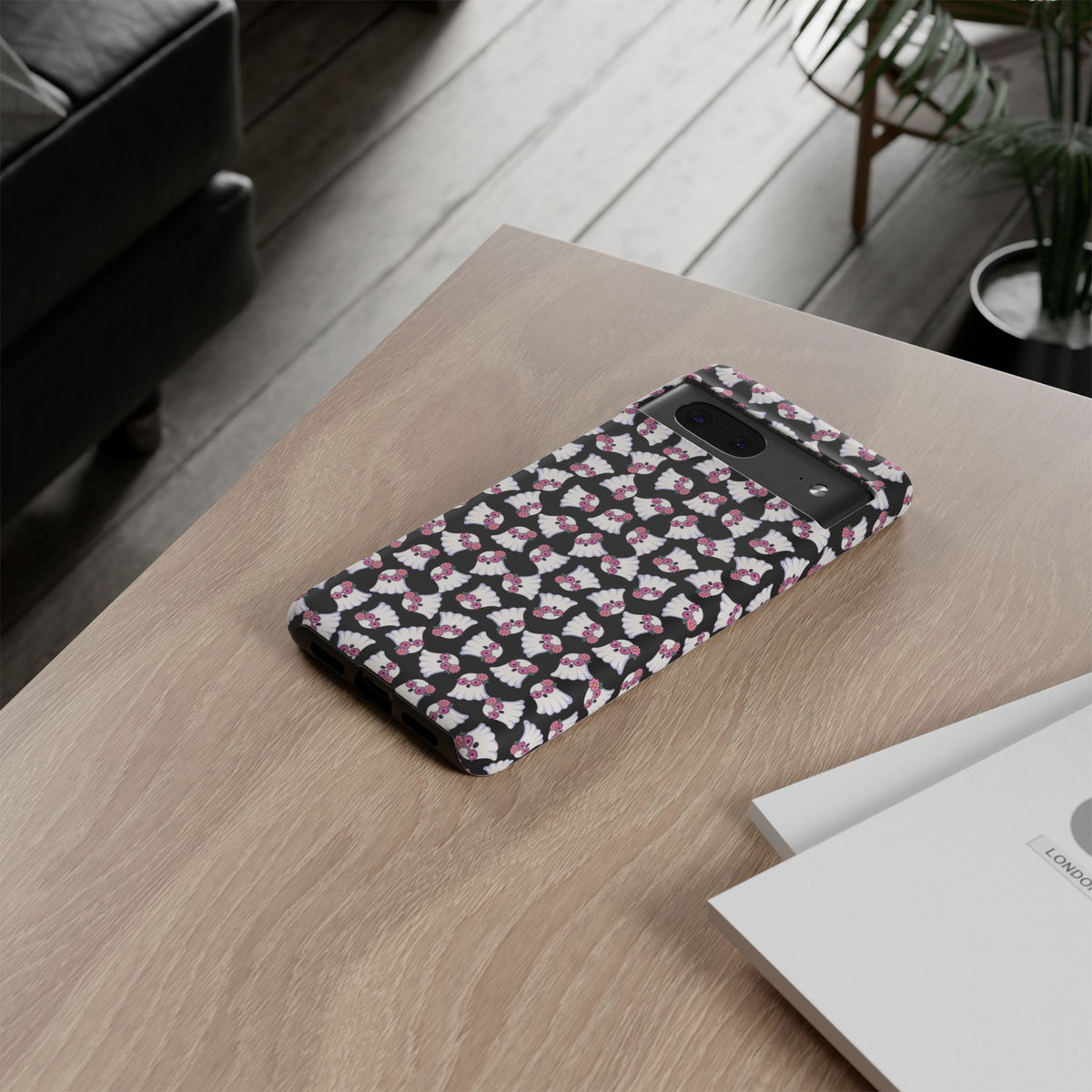 Tough Cases - Cute Pink Ghost Pattern Phone Case
