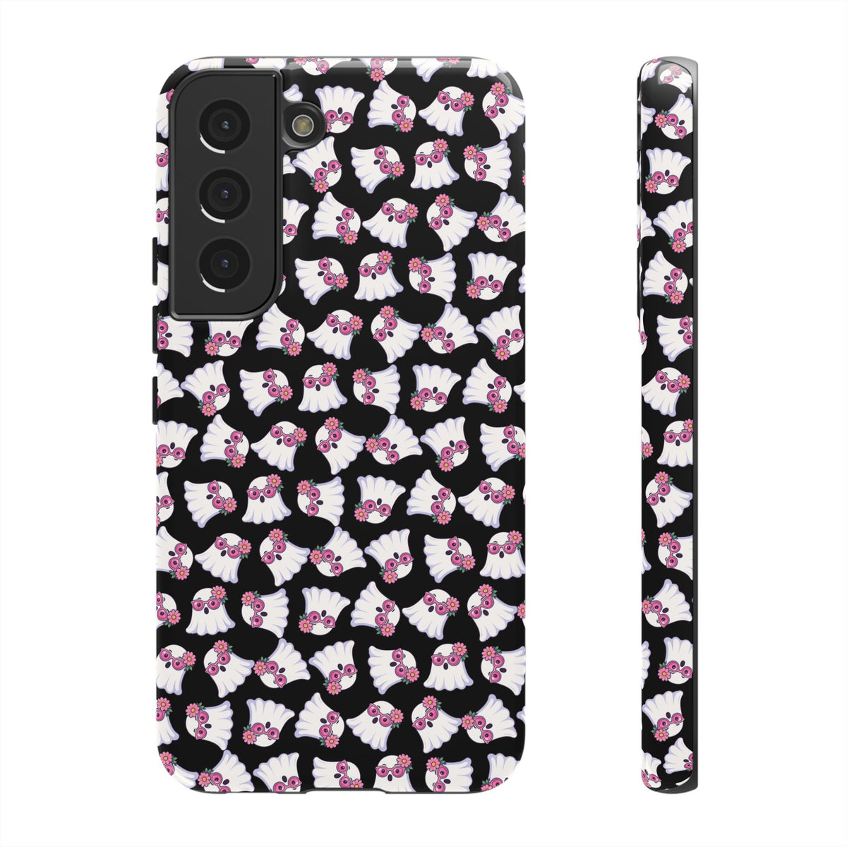 Tough Cases - Cute Pink Ghost Pattern Phone Case