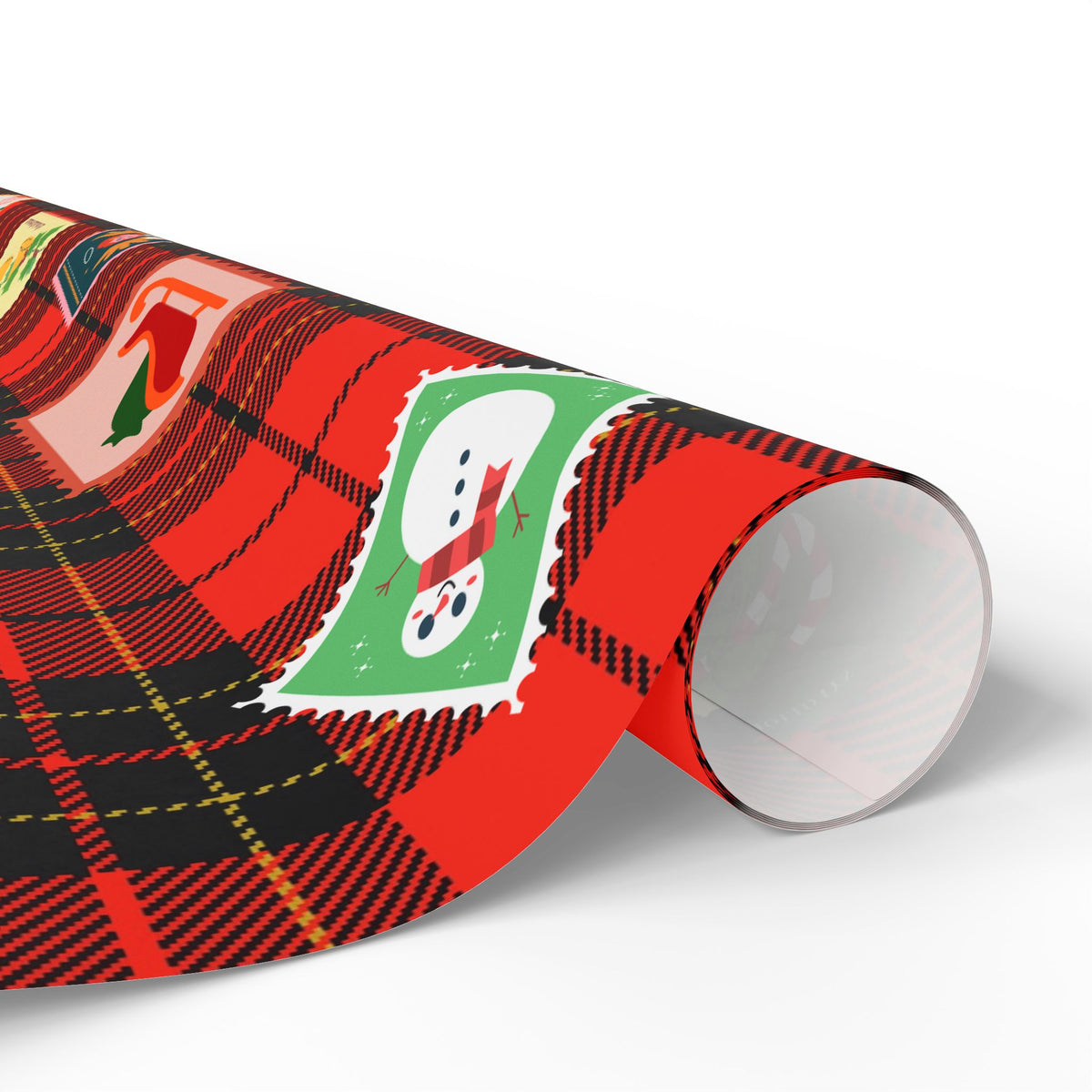 Christmas Plaid Wrapping Paper Roll – Festive Stocking & Gift Pattern