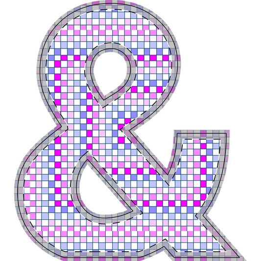 Patterned Wooden Ampersand & Star — Free‑Standing Decorative Letters for Shelf, Nursery, Kids’ Room, Party Decor
