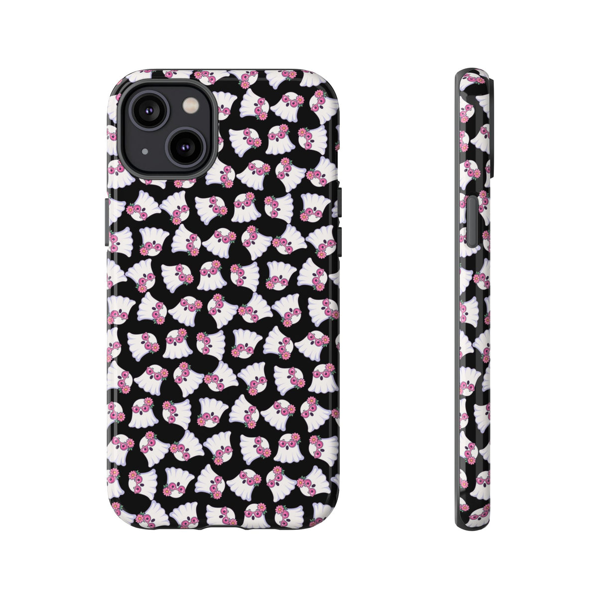 Tough Cases - Cute Pink Ghost Pattern Phone Case