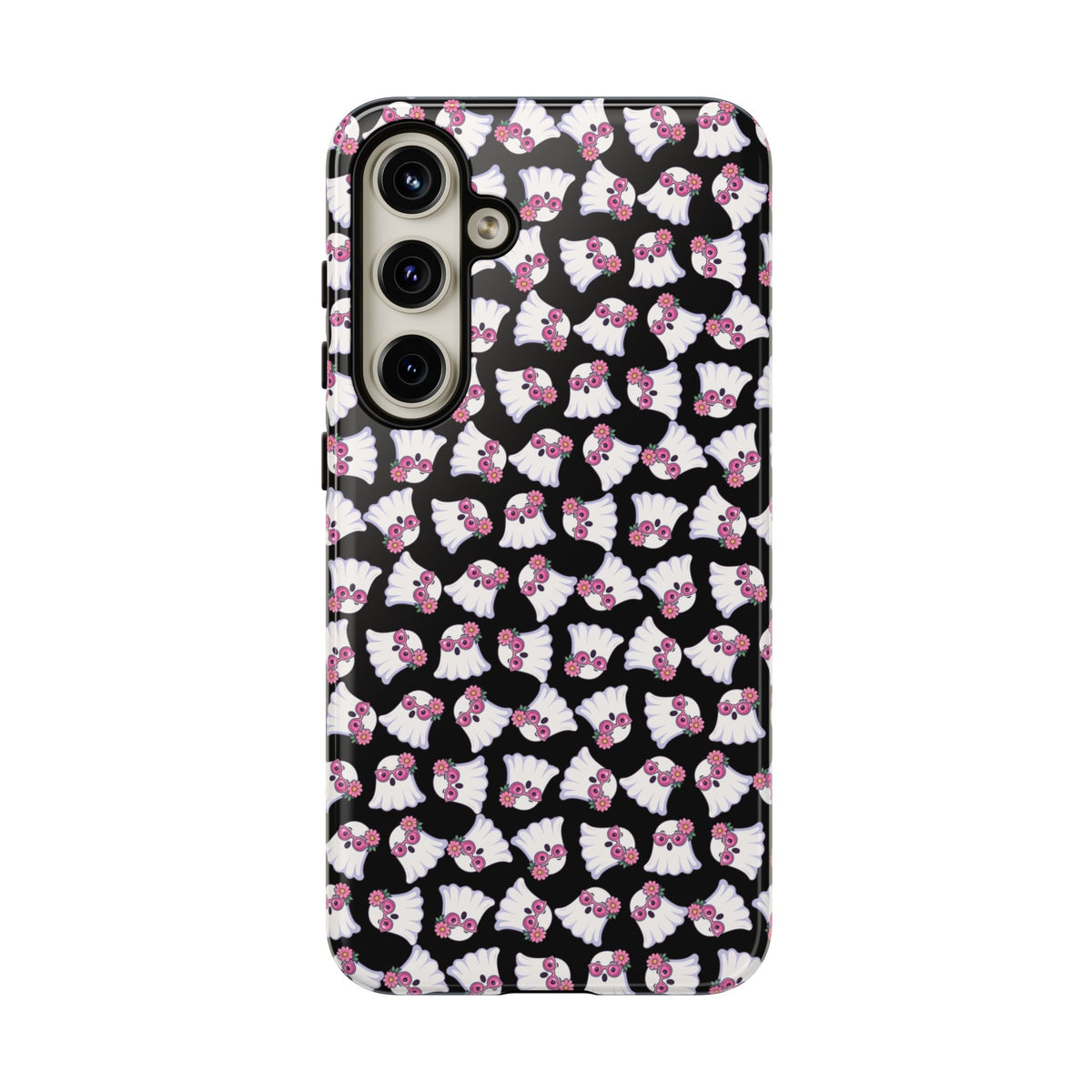 Tough Cases - Cute Pink Ghost Pattern Phone Case