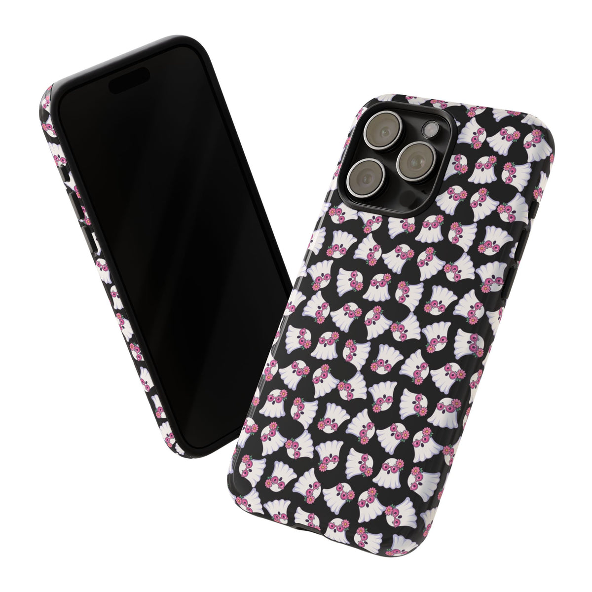 Tough Cases - Cute Pink Ghost Pattern Phone Case