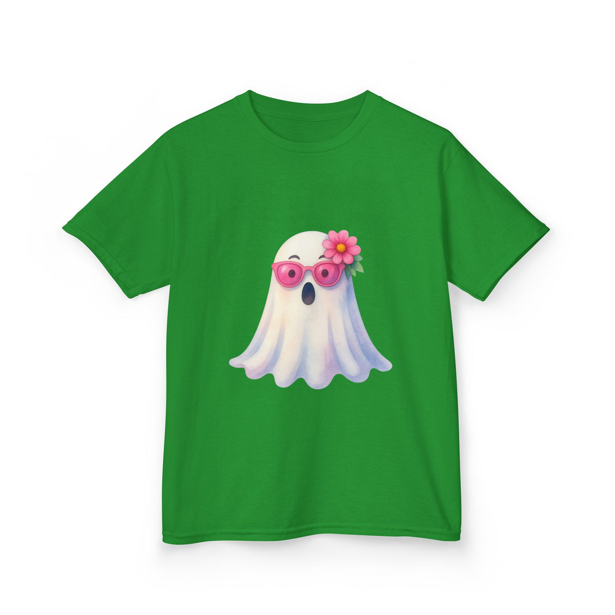 Kids Tee — Cute Watercolour Floral Ghost Graphic Shirt