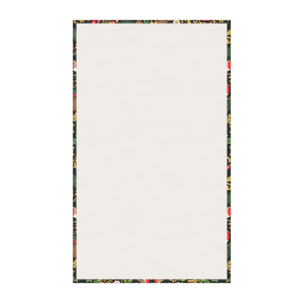 Festive Robin & Pine Holiday Tea Towel