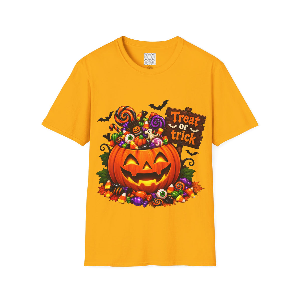 Halloween Pumpkin T-Shirt — 'Treat or Trick' Jack-o'-Lantern Design
