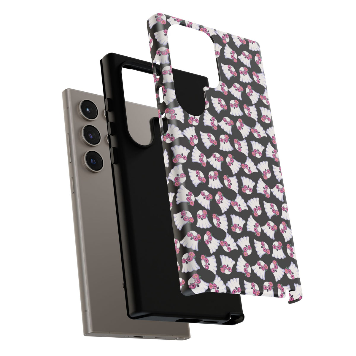 Tough Cases - Cute Pink Ghost Pattern Phone Case
