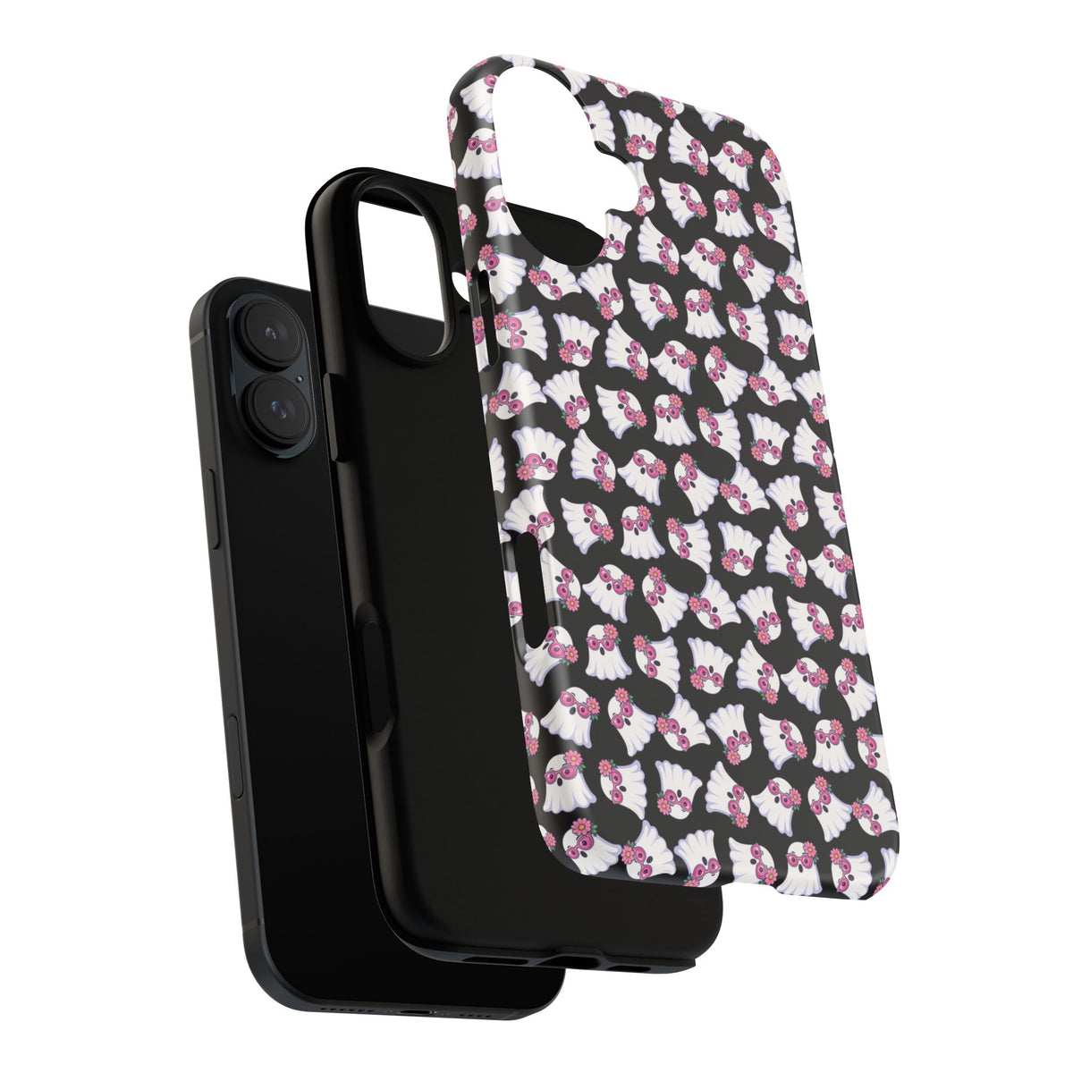 Tough Cases - Cute Pink Ghost Pattern Phone Case