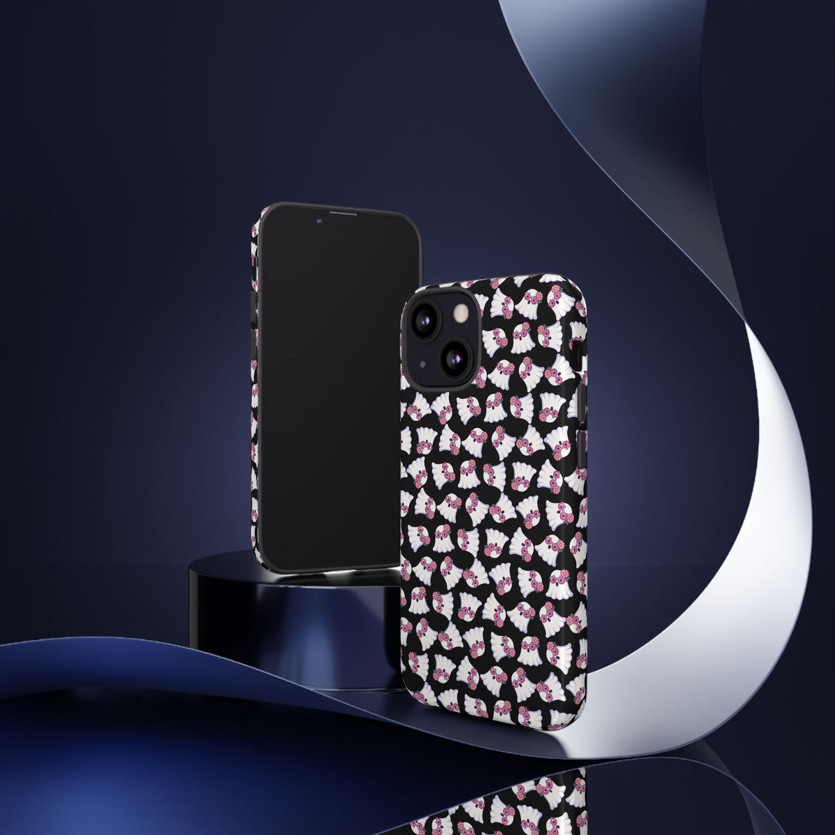 Tough Cases - Cute Pink Ghost Pattern Phone Case