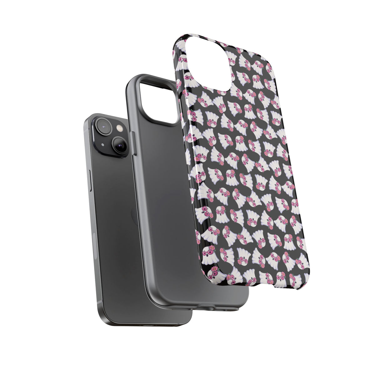 Tough Cases - Cute Pink Ghost Pattern Phone Case