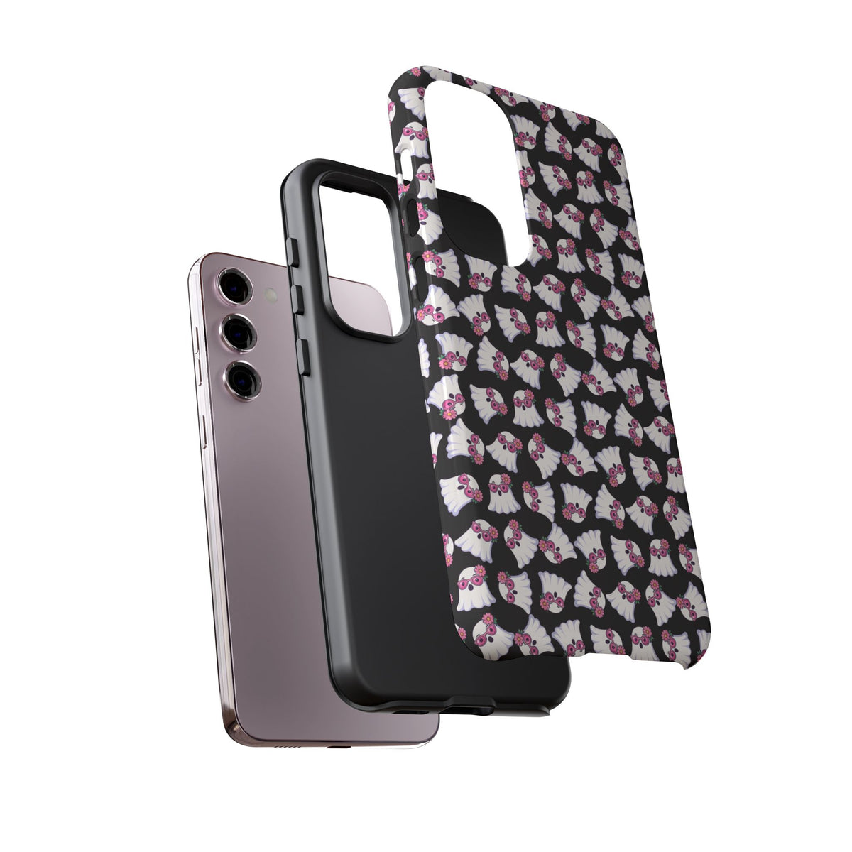 Tough Cases - Cute Pink Ghost Pattern Phone Case