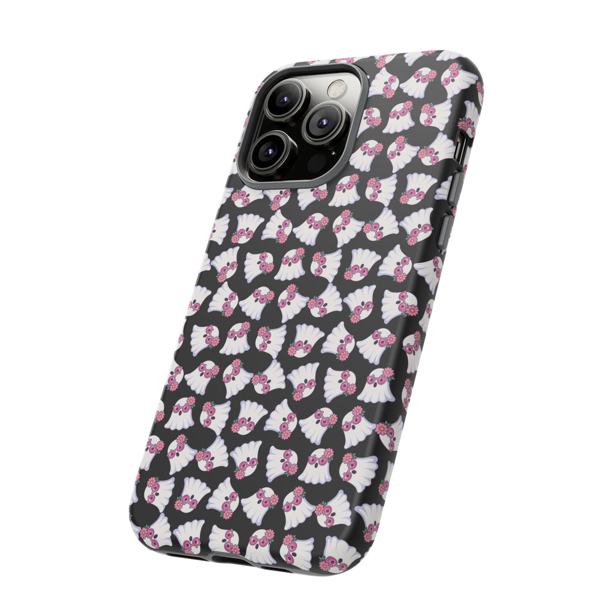 Tough Cases - Cute Pink Ghost Pattern Phone Case