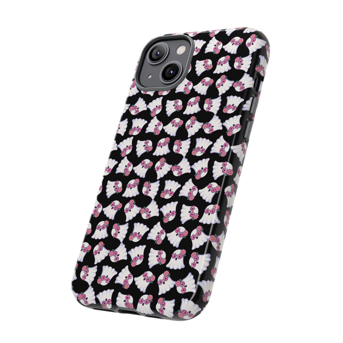 Tough Cases - Cute Pink Ghost Pattern Phone Case