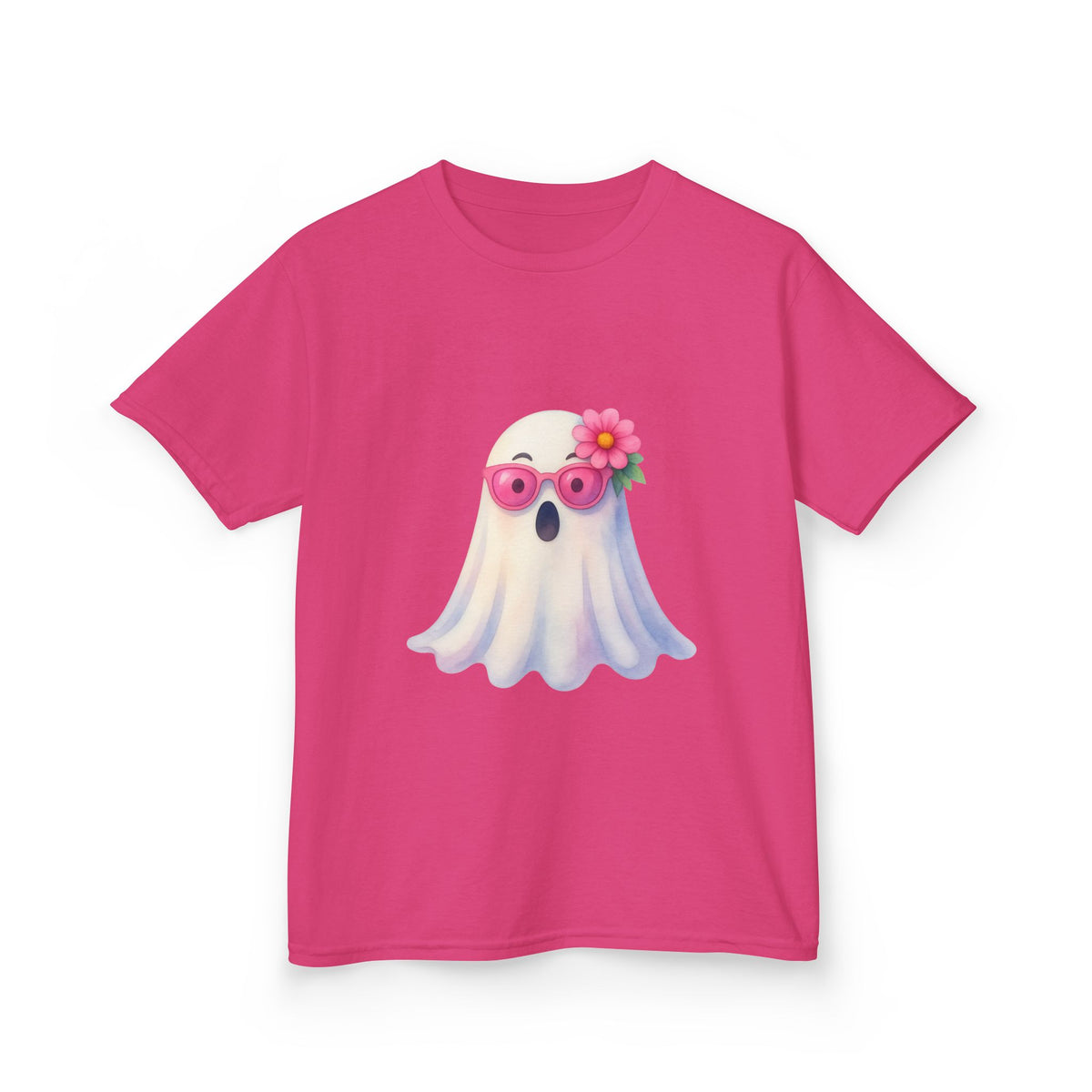 Kids Tee — Cute Watercolour Floral Ghost Graphic Shirt