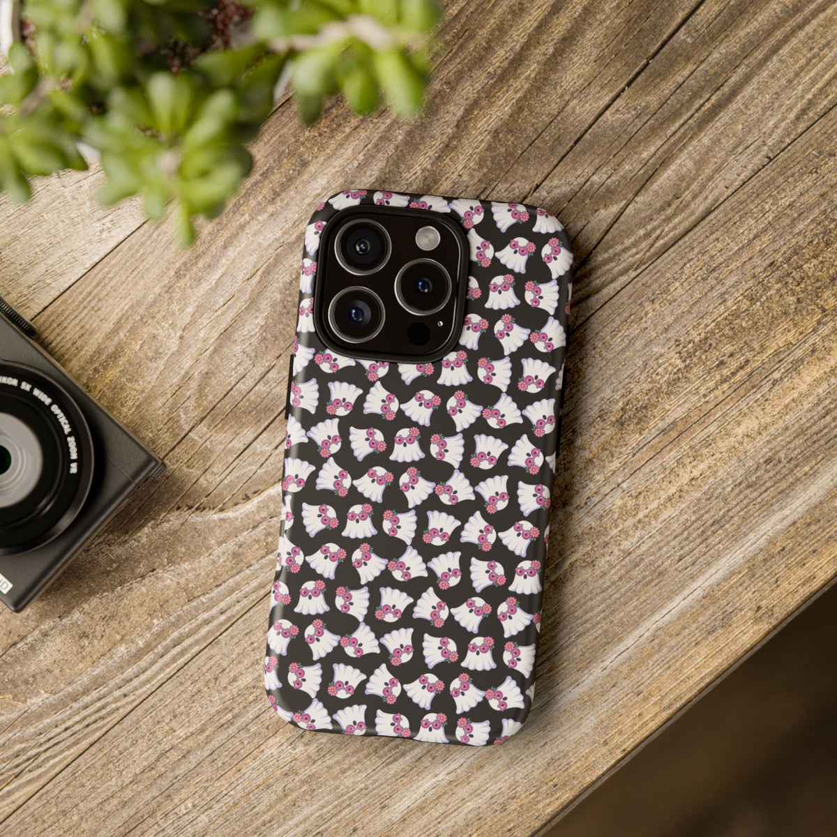 Tough Cases - Cute Pink Ghost Pattern Phone Case