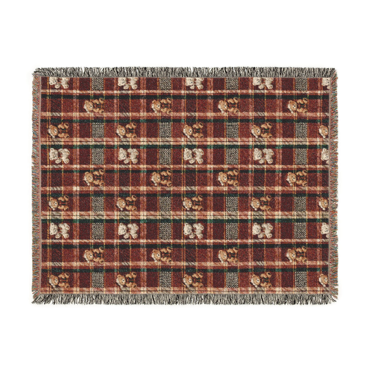 Rustic Plaid Woven Blanket — Cozy Autumn Lodge Throw