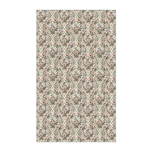 Tea Towel — Vintage Botanical Holly & Berry Pattern (Christmas Kitchen Décor)
