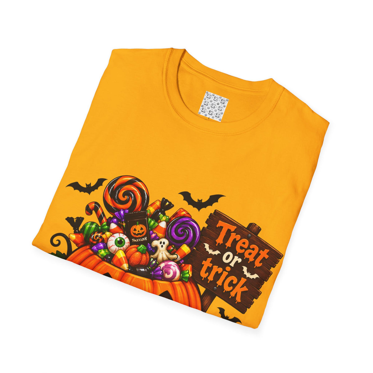 Halloween Pumpkin T-Shirt — 'Treat or Trick' Jack-o'-Lantern Design