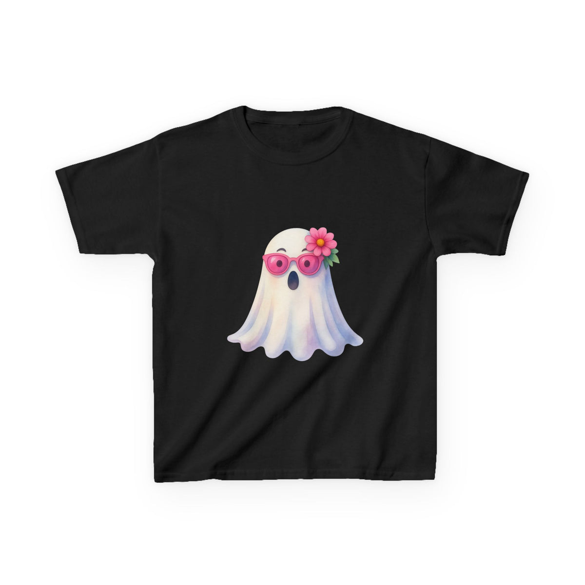 Kids Tee — Cute Watercolour Floral Ghost Graphic Shirt