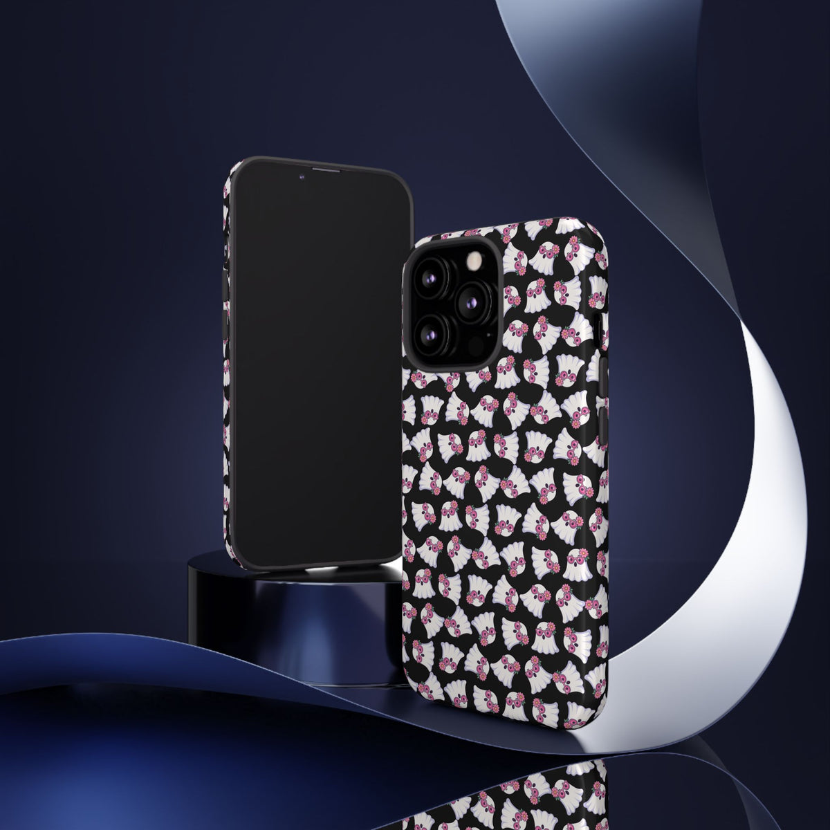 Tough Cases - Cute Pink Ghost Pattern Phone Case