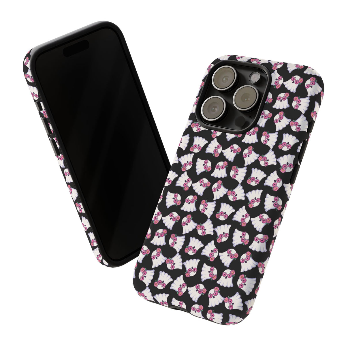 Tough Cases - Cute Pink Ghost Pattern Phone Case