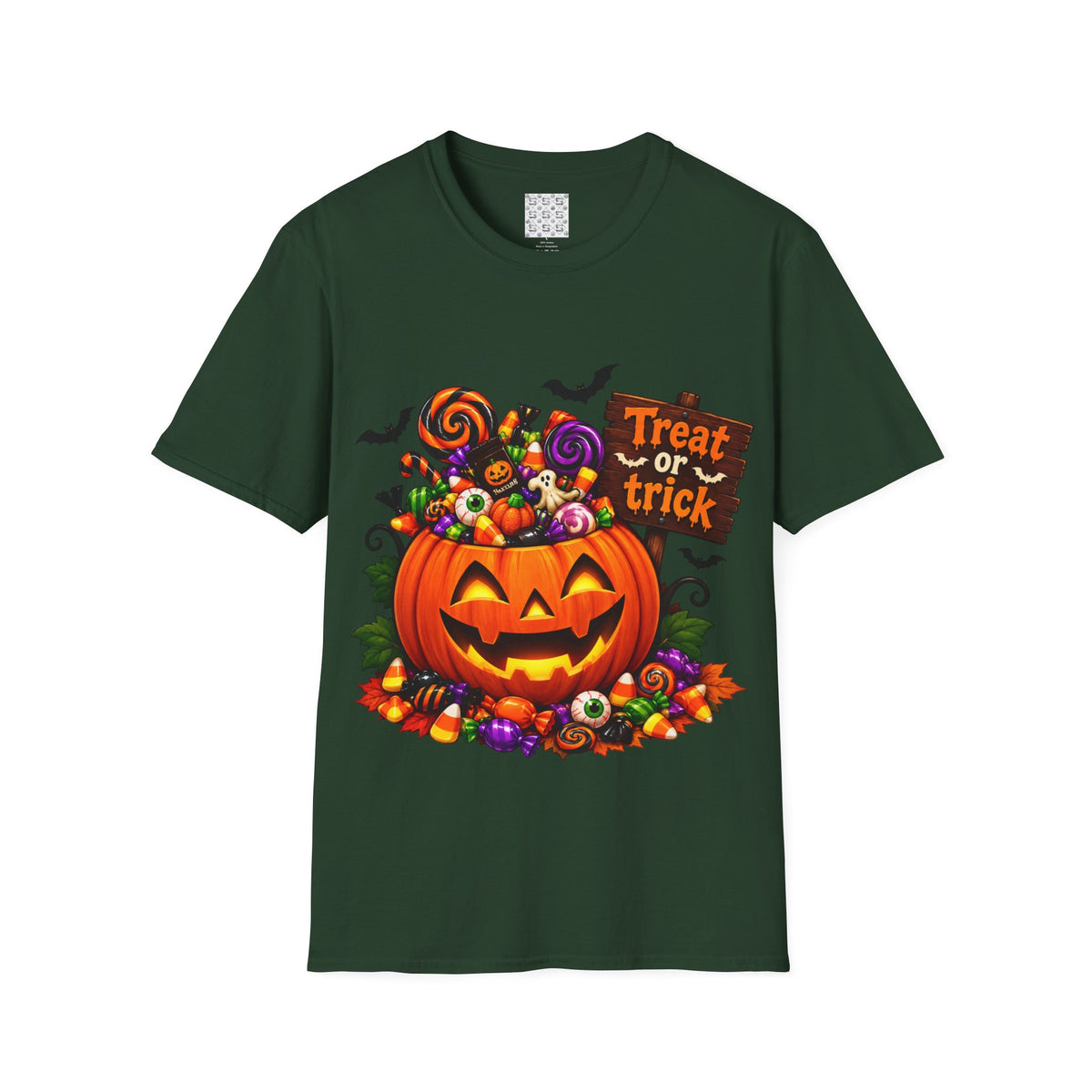 Halloween Pumpkin T-Shirt — 'Treat or Trick' Jack-o'-Lantern Design