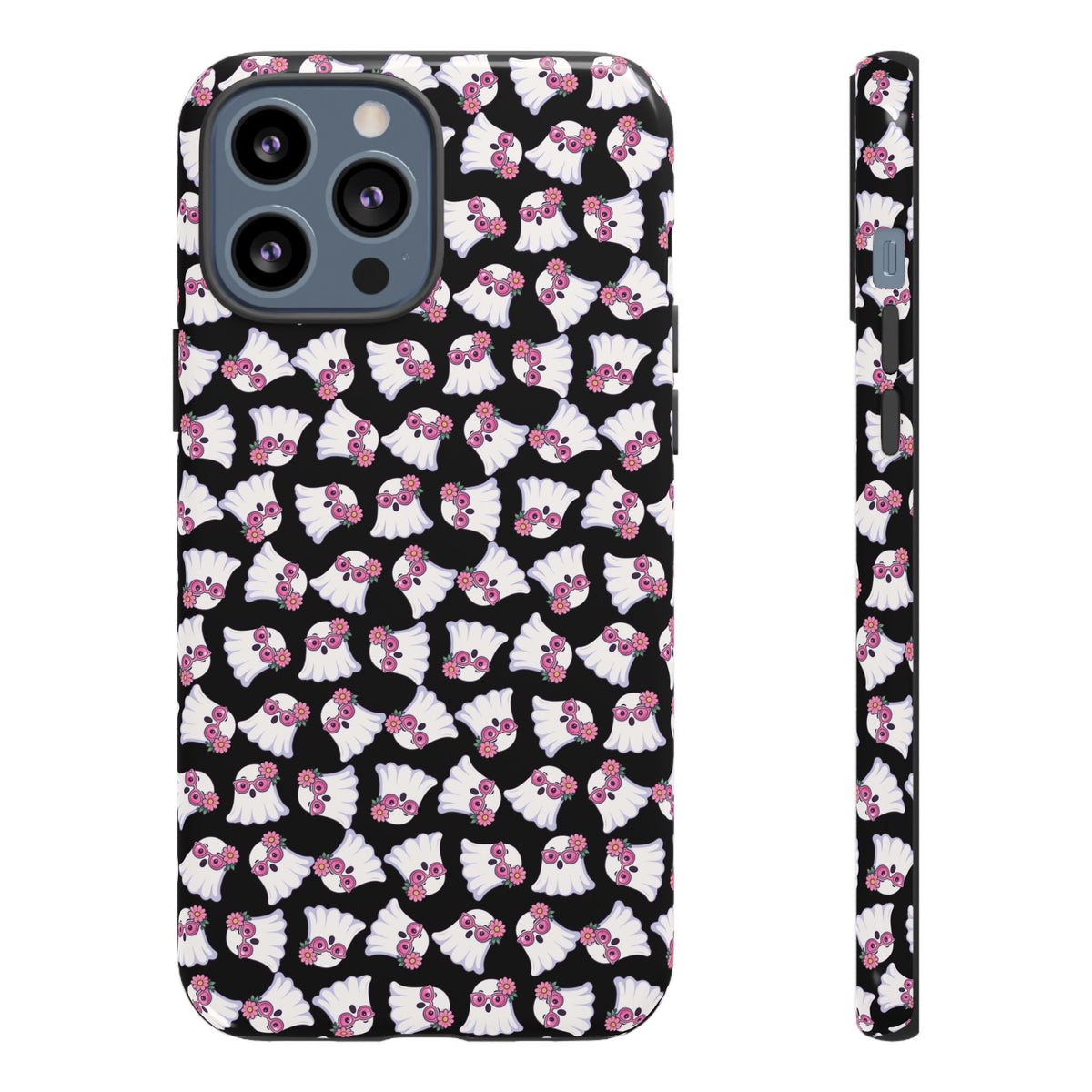 Tough Cases - Cute Pink Ghost Pattern Phone Case