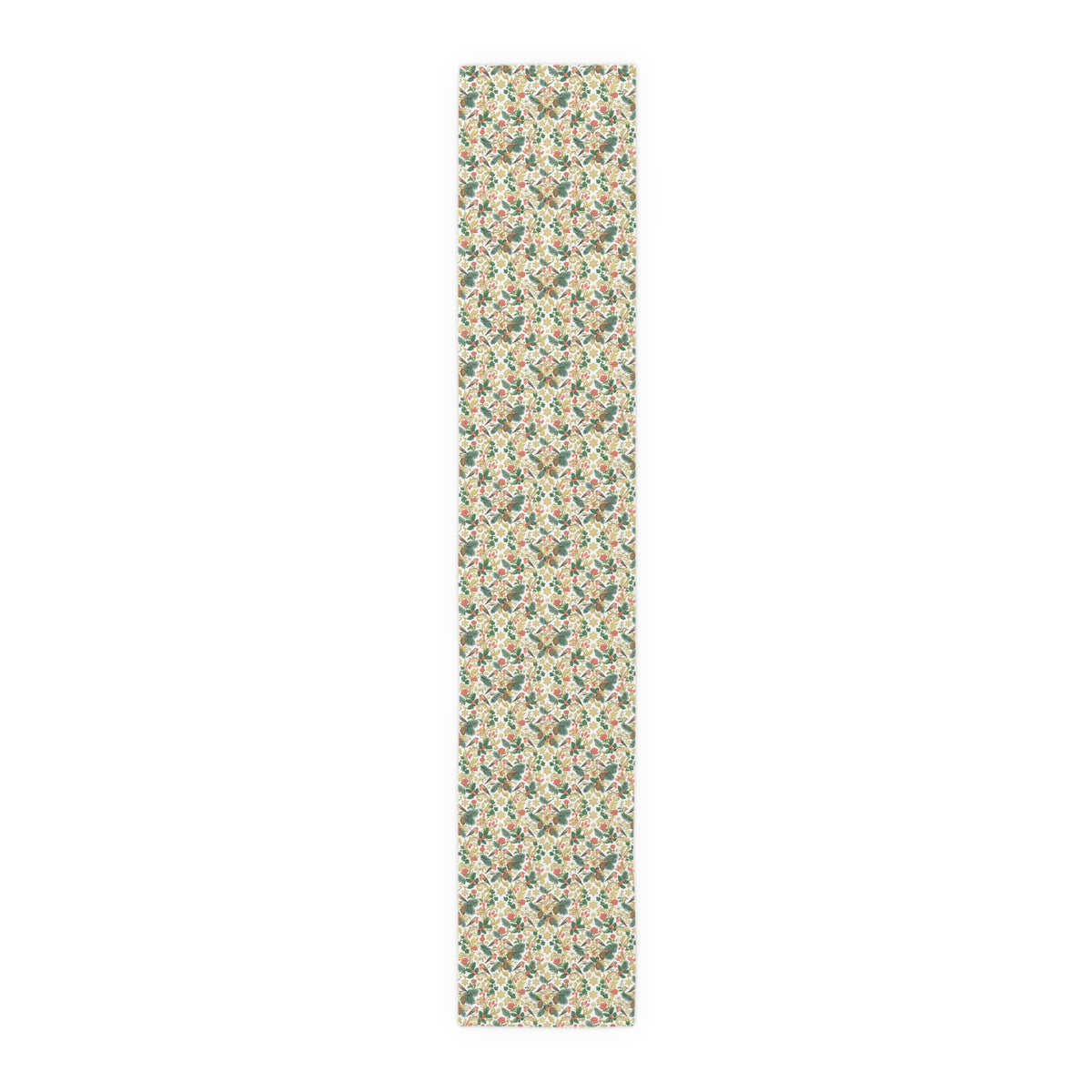 Vintage Botanical Table Runner — Floral Holiday Dinner Accent