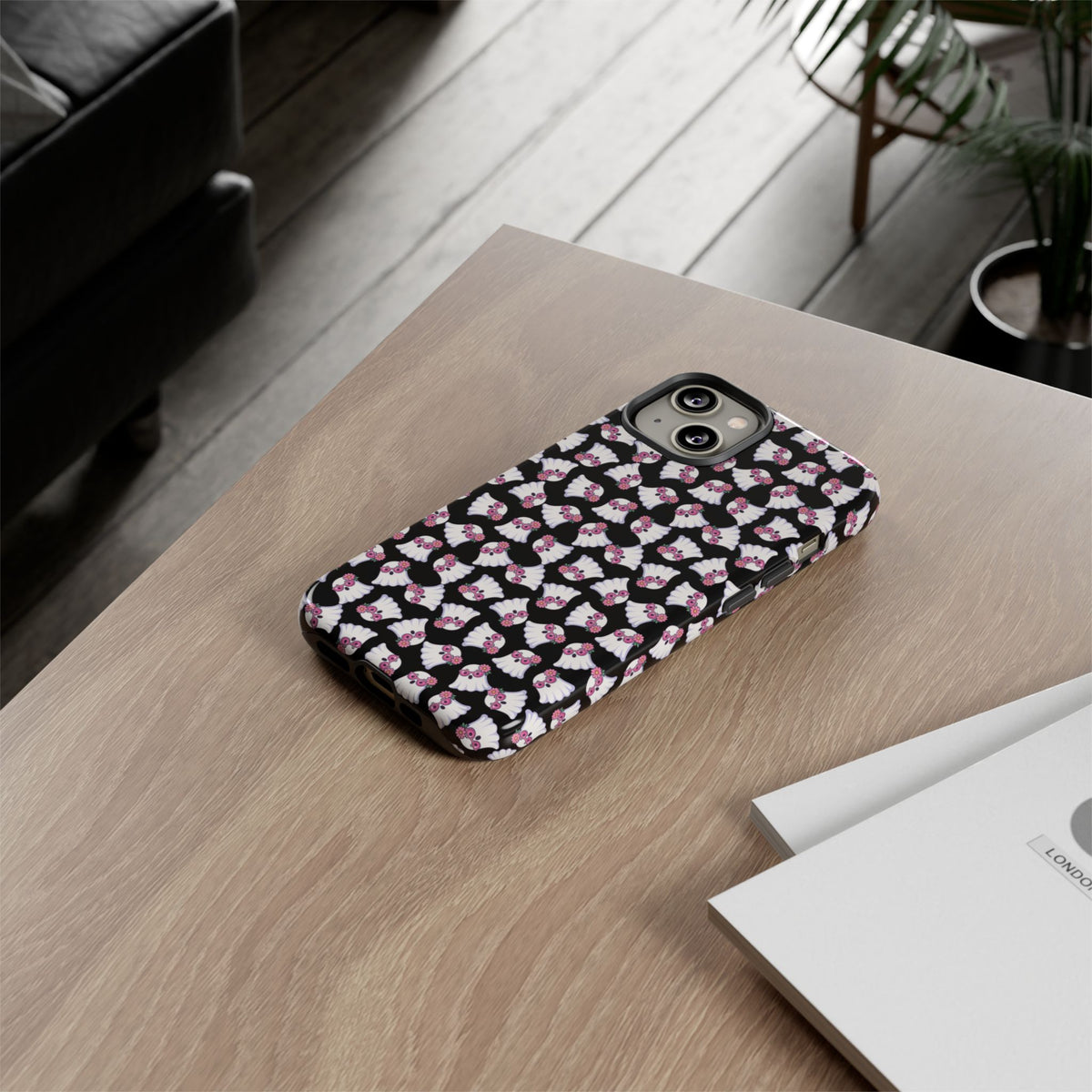 Tough Cases - Cute Pink Ghost Pattern Phone Case