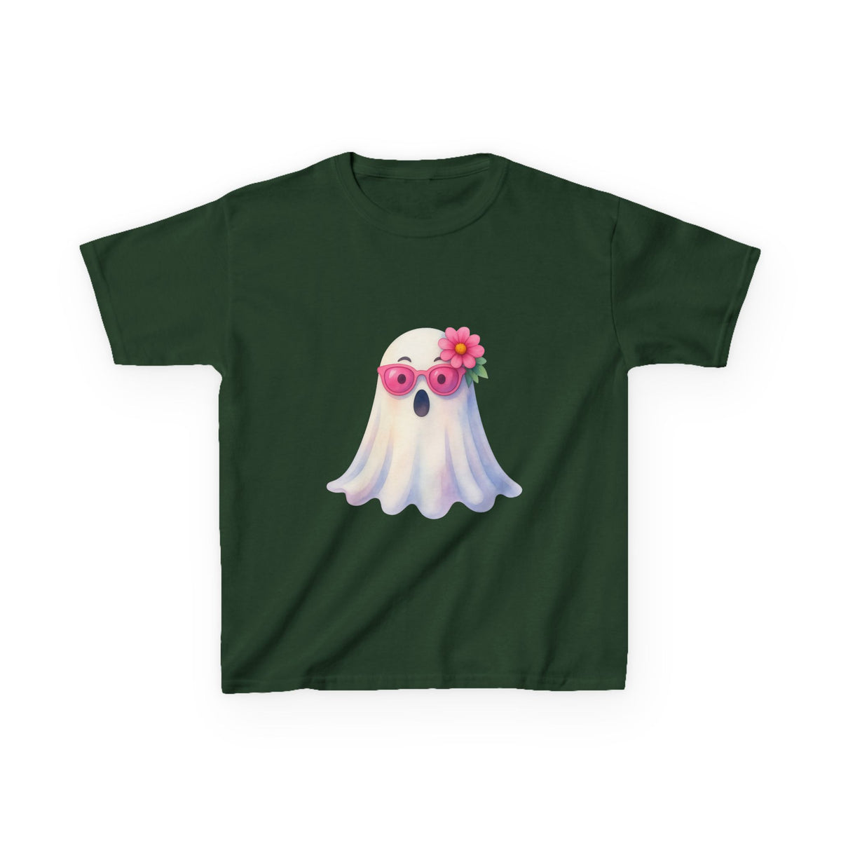 Kids Tee — Cute Watercolour Floral Ghost Graphic Shirt