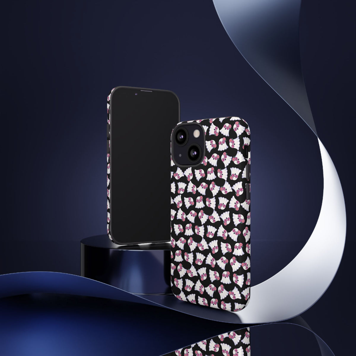 Tough Cases - Cute Pink Ghost Pattern Phone Case