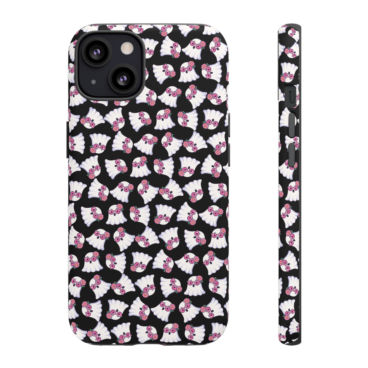 Tough Cases - Cute Pink Ghost Pattern Phone Case