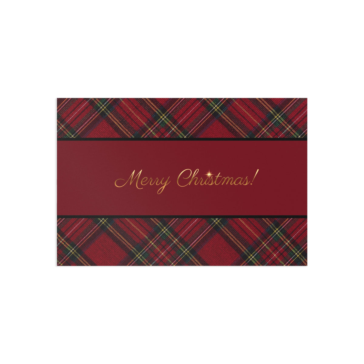 Merry Christmas Plaid Postcards — Fine Art Holiday Greeting Cards