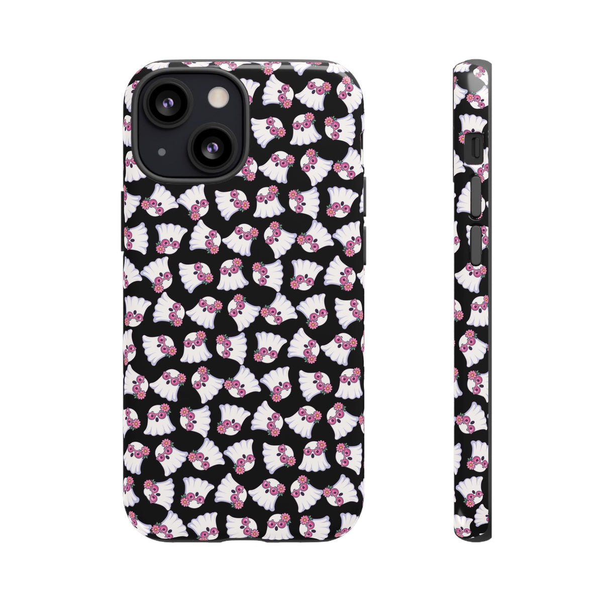 Tough Cases - Cute Pink Ghost Pattern Phone Case