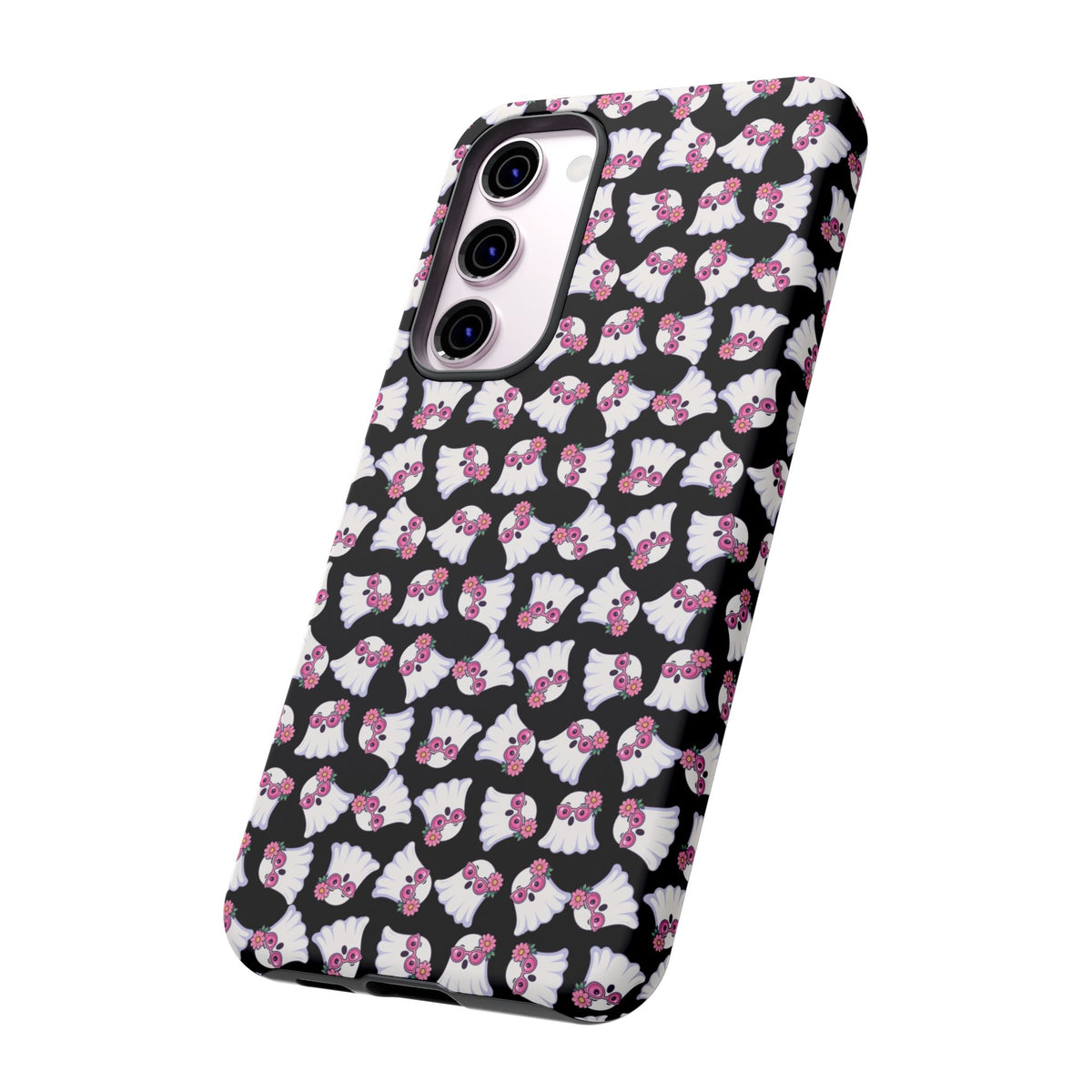 Tough Cases - Cute Pink Ghost Pattern Phone Case