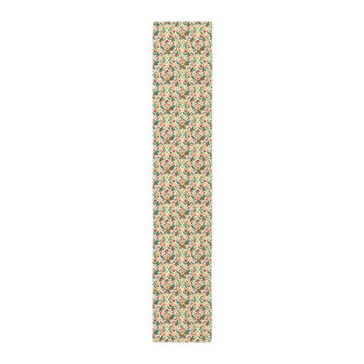 Vintage Botanical Table Runner — Floral Holiday Dinner Accent