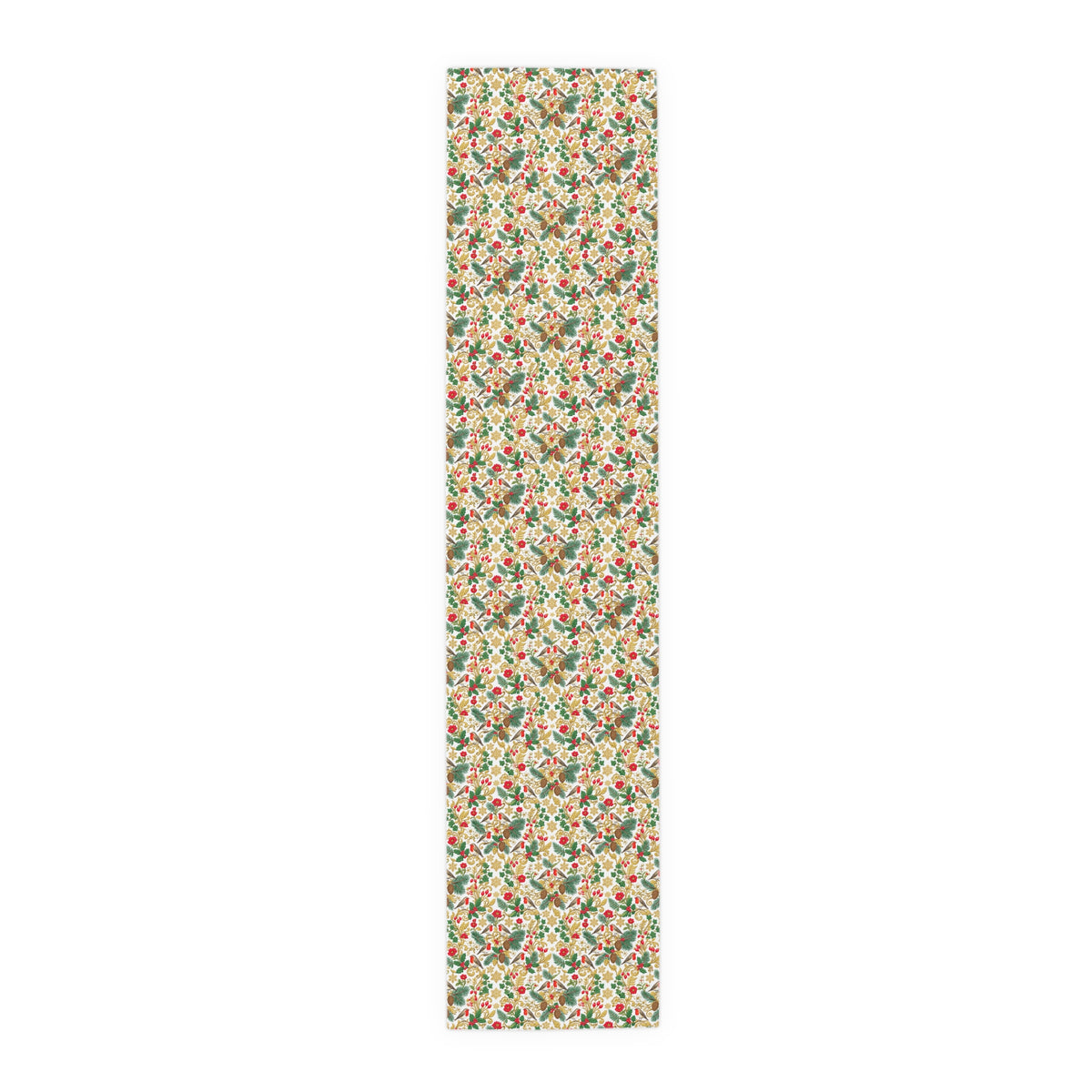 Vintage Botanical Table Runner — Floral Holiday Dinner Accent