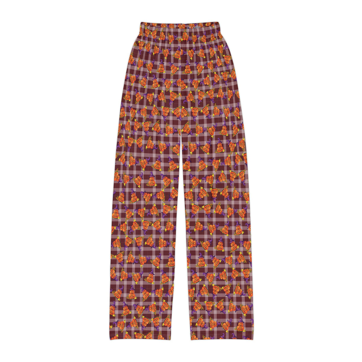 Kids Lounge Pants — Autumn Pumpkin Plaid All-Over Print