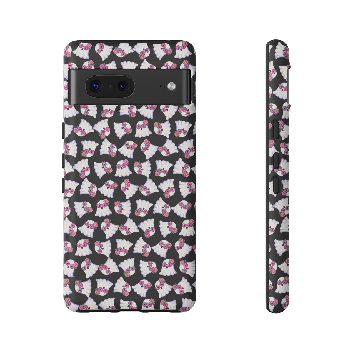 Tough Cases - Cute Pink Ghost Pattern Phone Case