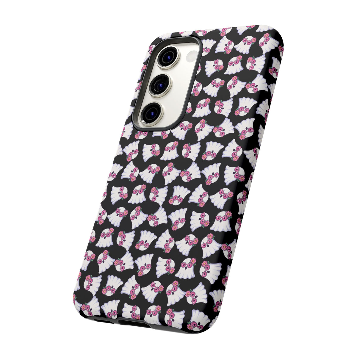 Tough Cases - Cute Pink Ghost Pattern Phone Case